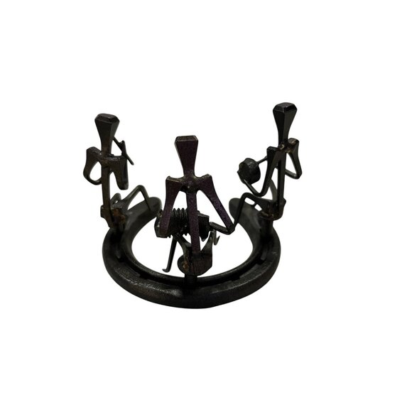 Metal Horseshoe Sculpture Musicians Folk Art Western Rustic Decor Used - Picture 4 of 10